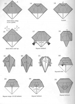 Схема оригами хамелеона, часть 2