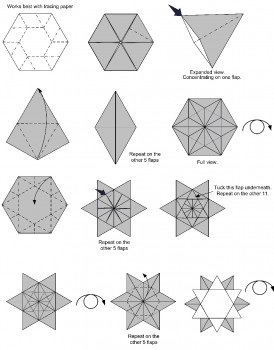 Снежинка оригами схема складывания