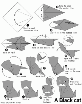 Схема сборки кота оригами