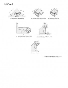 кот оригами схема часть3