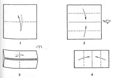 Оригами гриб схема сборки шаг 1-4