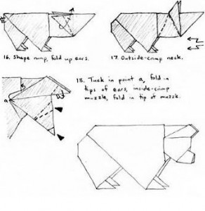 Бурый Медведь оригами схема складывания