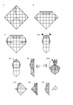 Оригами Лиса схема сборки