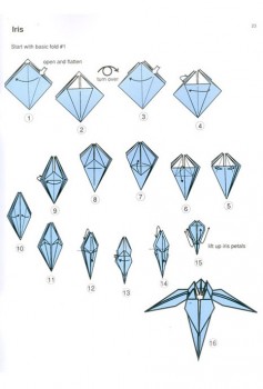 Схема сборки оригами Ирис от Tadashi Mori