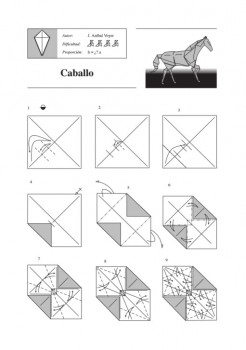 Схема сборки оригами лошадь от J. An?bal Voyer