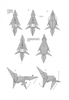 Схема складывания лошади оригами от J. An?bal Voyer