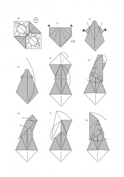 Схема складывания оригами лошадь от J. An?bal Voyer