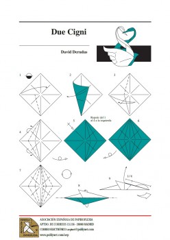 Двойной лебедь оригами за схемой 1