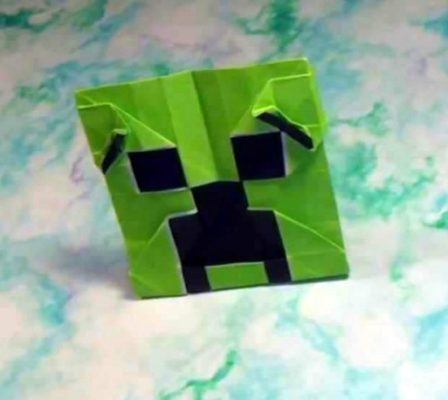 Оригами от Джереми Шафера - страшилка Minecraft Creeper face