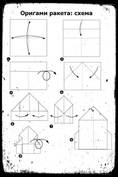 Оригами Ракета схема сборки
