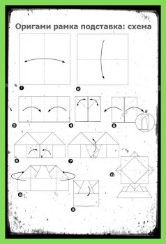 Как сделать Рамку подставку оригами схема
