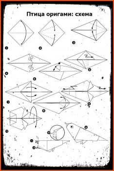 Оригами Птицы схеми