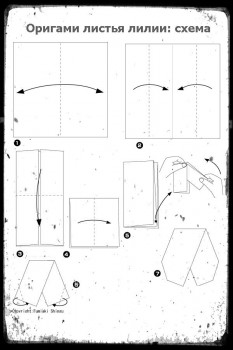 Оригами листья лилии схема