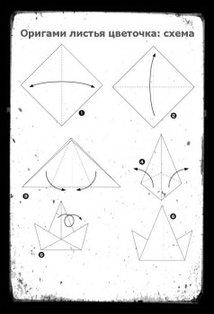 Оригами листья цветочка видео схема сборки